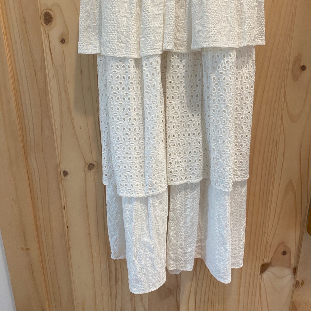 En Saison Cream Textured Sundress with Ruffle Trim. 
Never worn! - Picture 8 of 14